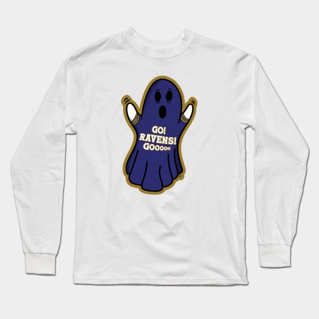 Ghost Baltimore Ravens Long Sleeve T-Shirt by Rad Love